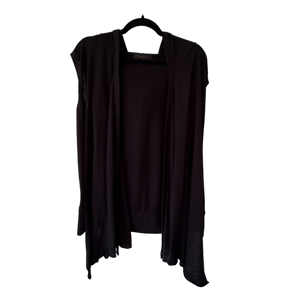 Undercover 100% Cotton Hooded Cardigan Women Size M Black Archival Goth Draped